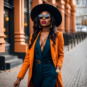 欧美时尚街拍戴墨镜美女图片